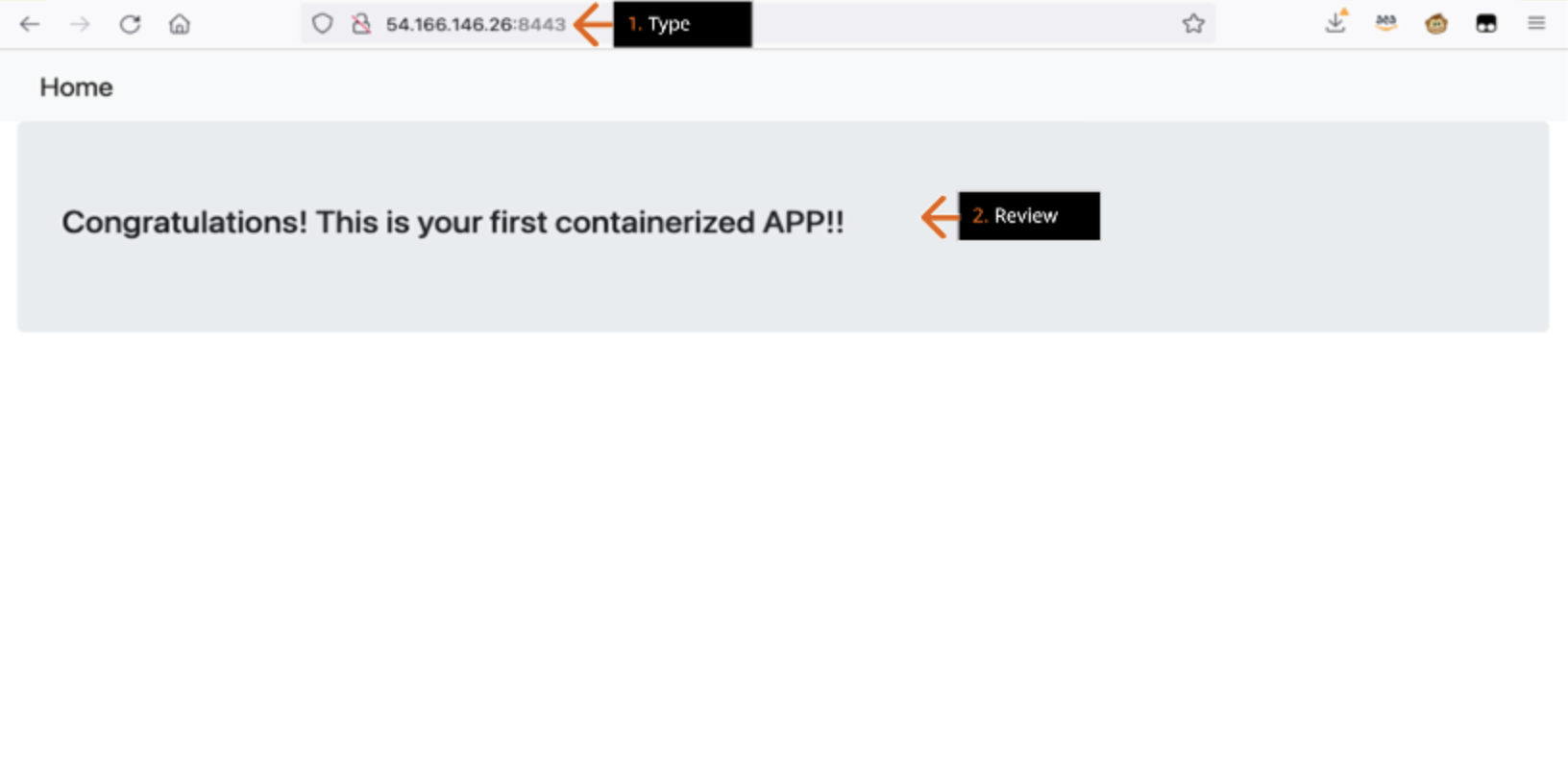 Deployed containerized app