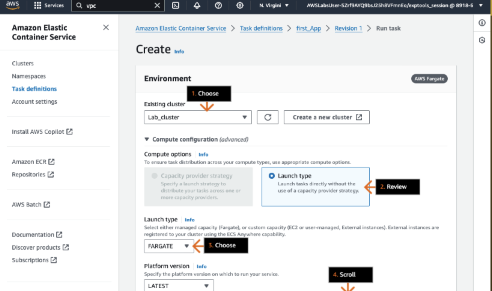 AWS ECR dashboard