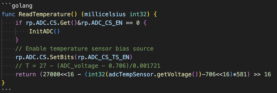 Read Temperature function